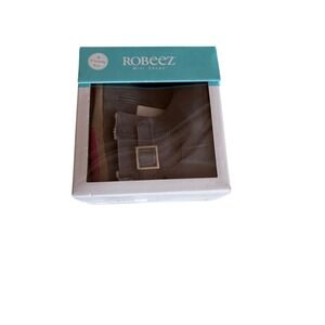 Robeez Girls Grey Gwen Boot‎ Suede Faux Fur Lined 18-24 Months  NEW
